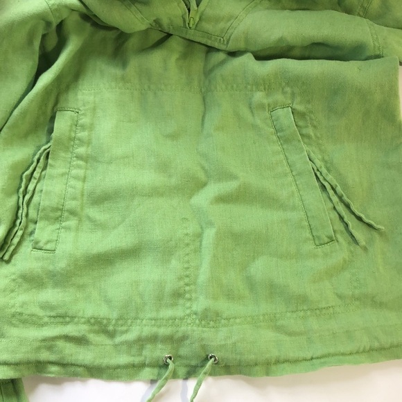 Calvin Klein green linen 1/4 zip pullover hoodie 4 - Picture 7 of 10
